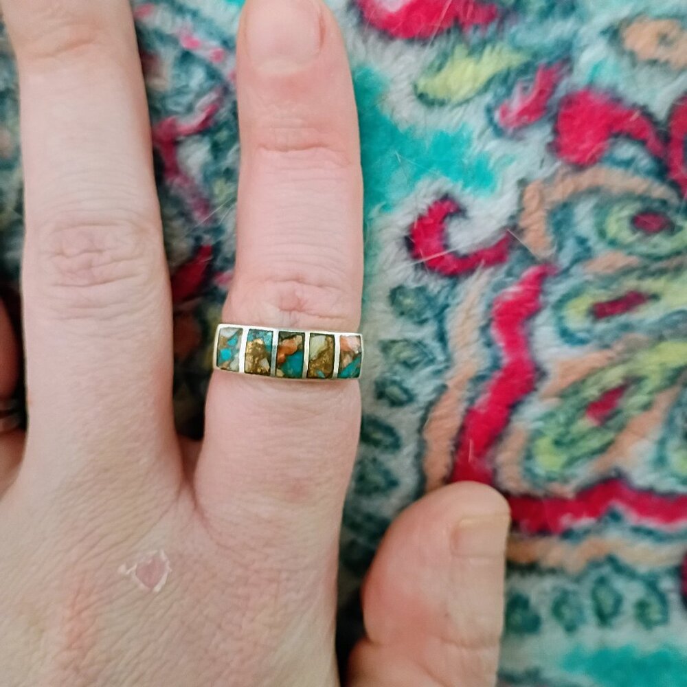 Spiny Oyster Stackable Thick Ring Size 6.5